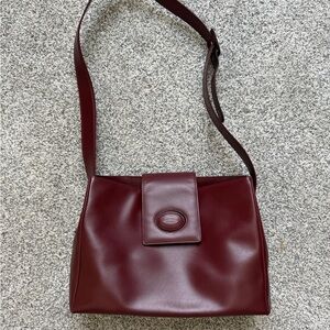 Cartier Bordeaux Leather Shoulder Bag w/ COA  Excellent Condition CL003535